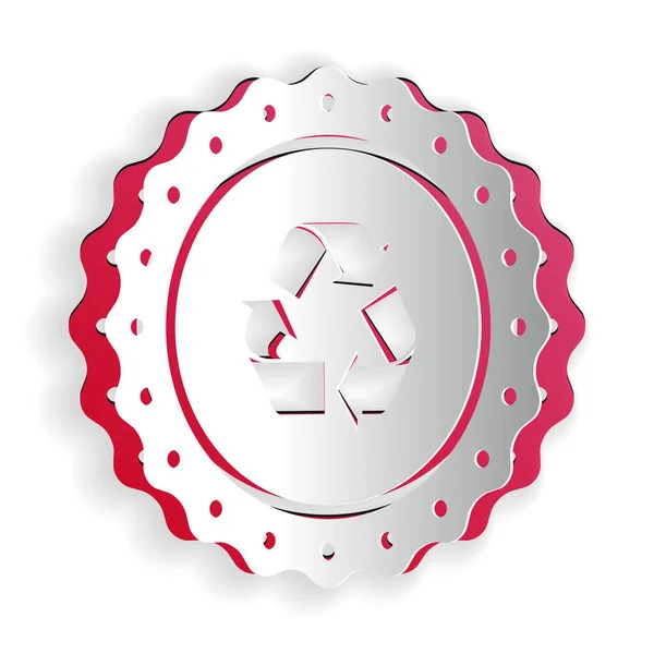 Papier Découpé Recycler Icône Étiquette Symbole Isolé Sur Fond Blanc — Image vectorielle