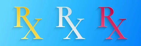 Χαρτί Κοπεί Φάρμακο Σύμβολο Συνταγή Εικονίδιο Απομονώνονται Μπλε Φόντο Στυλ — Διανυσματικό Αρχείο