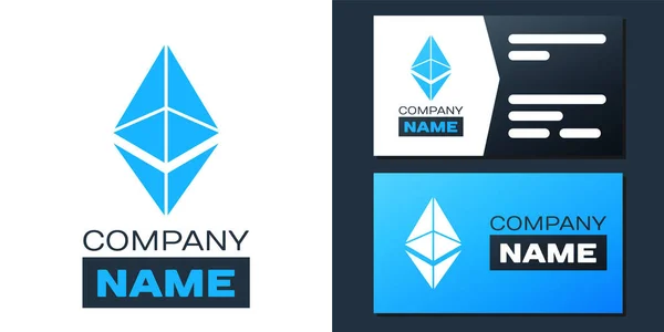 Logotipo Criptomoeda Moeda Ethereum Eth Ícone Isolado Fundo Branco Moeda — Vetor de Stock