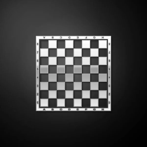 Silver Chess Board Ikon Isolerad Svart Bakgrund Forntida Intellektuella Brädspel — Stock vektor
