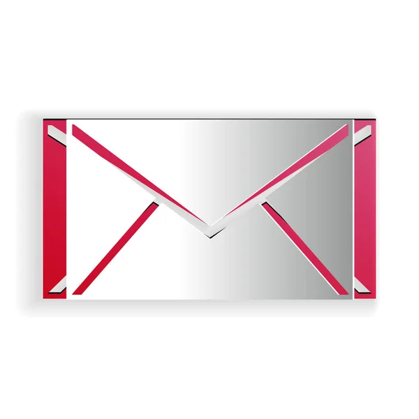 Papier Découpé Icône Enveloppe Isolé Sur Fond Blanc Message Électronique — Image vectorielle