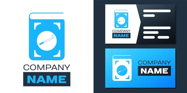 Logotype Book Cigarette Icon Isolated White Background Logo Design Template — Stock Vector