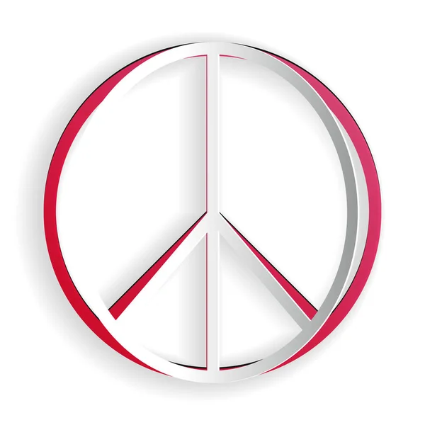 Beyaz Arkaplanda Kağıt Kesiği Barış Simgesi Izole Edildi Hippi Barış — Stok Vektör