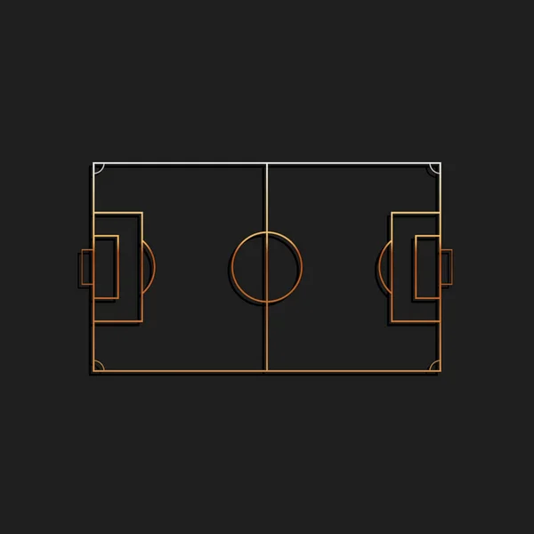 Gold Terrain Football Icône Terrain Football Isolé Sur Fond Noir — Image vectorielle
