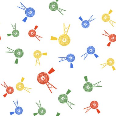 Renkli yel değirmeni simgesi beyaz arkaplanda izole edilmiş pürüzsüz desen. Vektör.