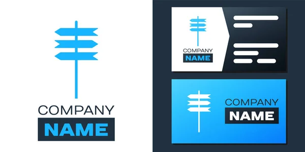 Logotyp Verkehrszeichen Wegweiser Symbol Isoliert Auf Weißem Hintergrund Zeigersymbol Straßeninformationsschild — Stockvektor