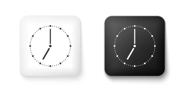 Icono Del Reloj Blanco Negro Aislado Sobre Fondo Blanco Símbolo — Vector de stock