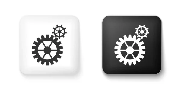 Zwart Wit Tandwielpictogram Geïsoleerd Witte Achtergrond Cogwheel Gear Instellingen Teken — Stockvector