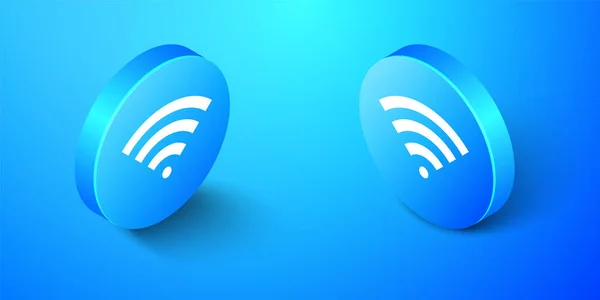 Isometric Wireless Internet Network Symbol Icon Isolated Blue Background Blue — Stock Vector