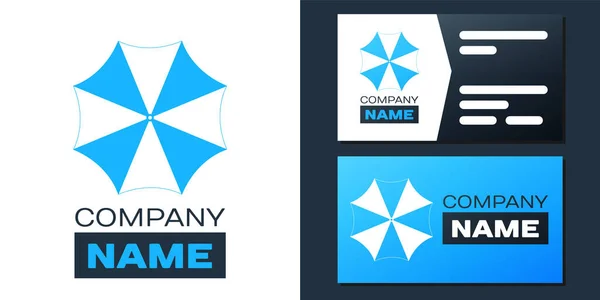 Logotype Sun Beskyttende Paraply Beach Icon Isolert Hvit Bakgrunn Stor – stockvektor