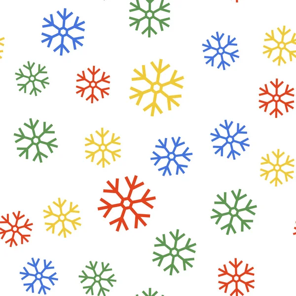 Χρώμα Εικονίδιο Snowflake Απομονωμένη Αδιάλειπτη Μοτίβο Λευκό Φόντο Διάνυσμα — Διανυσματικό Αρχείο