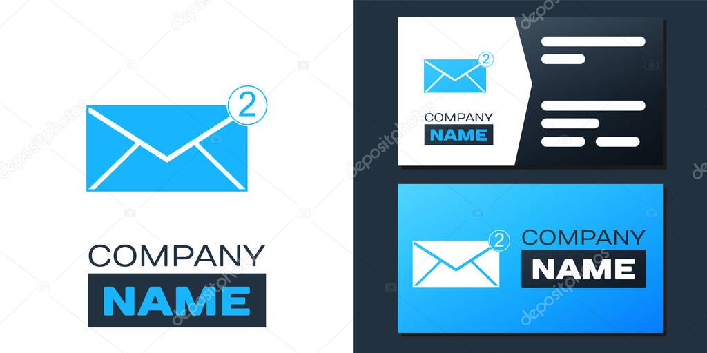 Logotype Envelope icon isolated on white background. Received message concept. New, email incoming message, sms. Mail delivery service. Logo design template element. Vector.