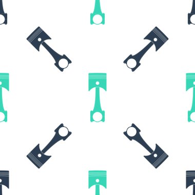 Yeşil Motor piston simgesi beyaz arkaplanda izole edilmiş kusursuz desen. Araba motoru pistonu işareti. Vektör.