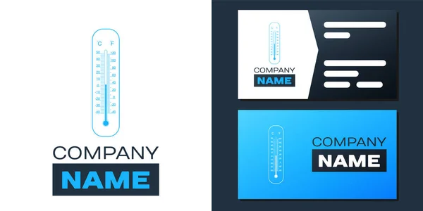 Logotipo Termômetros Meteorologia Celsius Fahrenheit Que Medem Ícone Isolado Fundo — Vetor de Stock