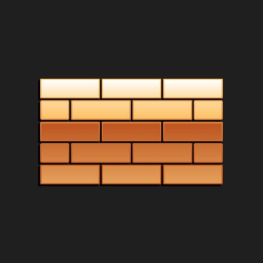 Gold Bricks simgesi siyah arkaplanda izole edildi. Uzun gölge tarzı. Vektör.