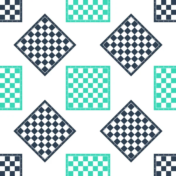 Das Grüne Schachbrett Symbol Isoliert Nahtlose Muster Auf Weißem Hintergrund — Stockvektor