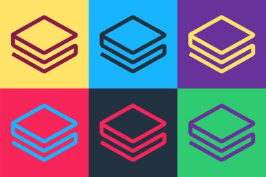 Pop Art Cryptocoin Stratis STRAT simgesi renk arkaplanında izole edildi. Madeni para. Dijital para birimi. Engelleme zinciri tabanlı şifreli para birimi. Vektör.