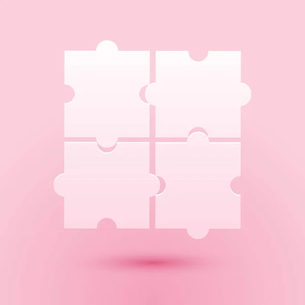 在粉色背景上分离出的拼图图标 信息图形 互联网概念 造纸艺术风格 — 图库矢量图片