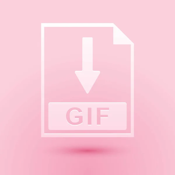 Kağıt Kesiği Gif Dosya Simgesi Pembe Arkaplanda Gif Simgesi Indir — Stok Vektör