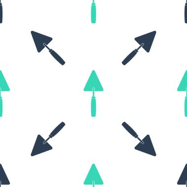 Yeşil Trowel simgesi beyaz arkaplandaki kusursuz deseni izole etti. Vektör.