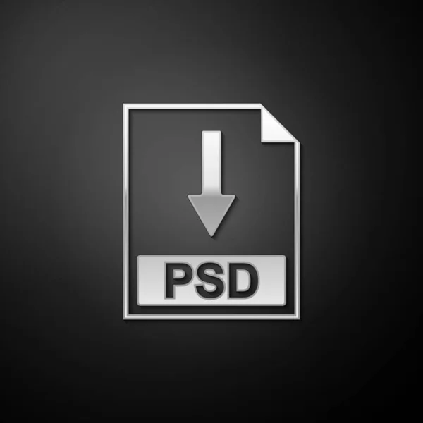 Silver Psd File Document Icon Download Psd Button Icon Isolated — Stock Vector