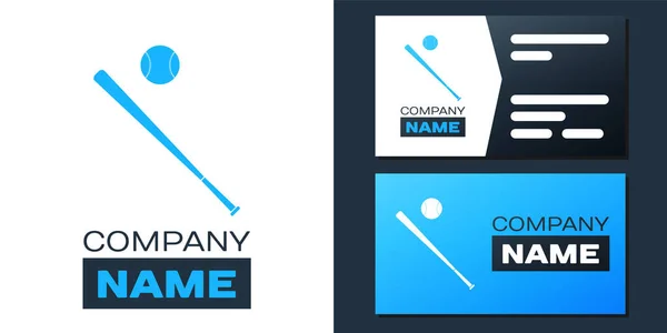 Logotyp Baseballball Und Fledermaussymbol Isoliert Auf Weißem Hintergrund Logo Design — Stockvektor