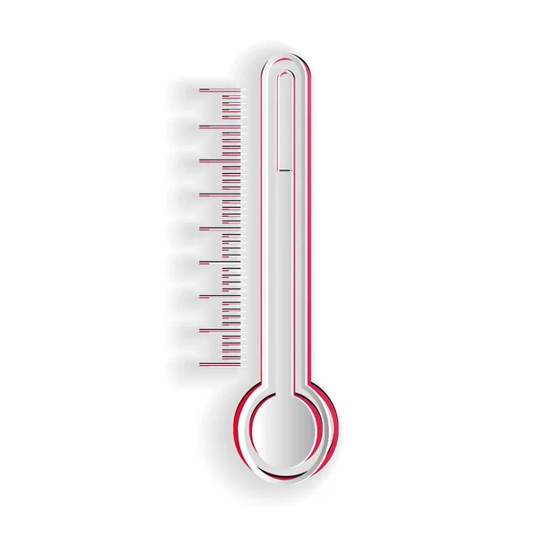 Papiergeschnittenes Thermometer Symbol Isoliert Auf Weißem Hintergrund Papierkunst Vektor — Stockvektor