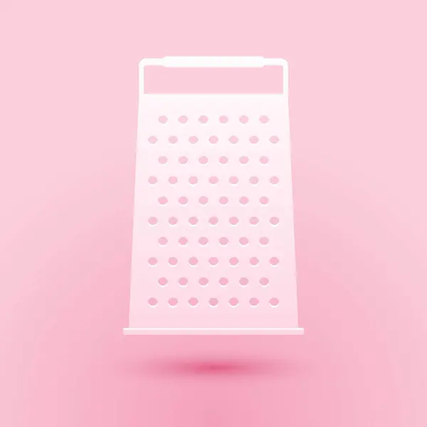 切纸机图标孤立在粉红色的背景 厨房的象征 造纸艺术风格 — 图库矢量图片