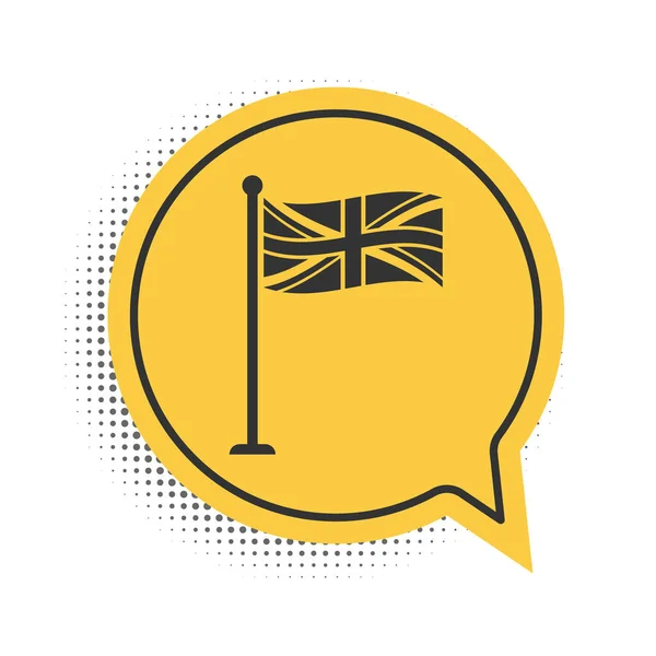 Чорний Прапор Великої Британії Флагштоку Ізольований Білому Тлі Знак Британського — стоковий вектор