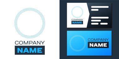 Beyaz arkaplanda logotype çerçeve simgesi izole edildi. Denizcilik ipinden yapılmış kareler. Dekorasyon için yuvarlak deniz ipi. Logo tasarım şablonu elemanı. Vektör.