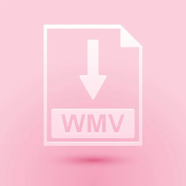 Vyjmout Ikonu Dokumentu Wmv Papíru Stáhnout Ikonu Tlačítka Wmv Izolované — Stockový vektor