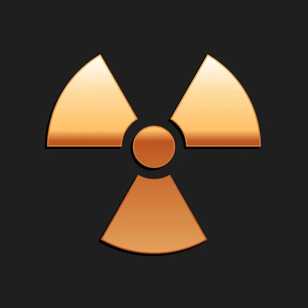 Icône Radioactive Isolée Sur Fond Noir Symbole Toxique Radioactif Radiation — Image vectorielle