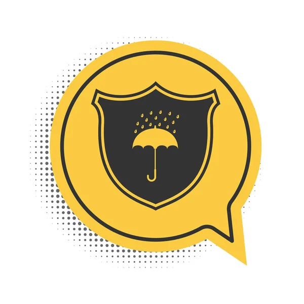 Icône Étanche Noire Isolée Sur Fond Blanc Bouclier Parapluie Protection — Image vectorielle