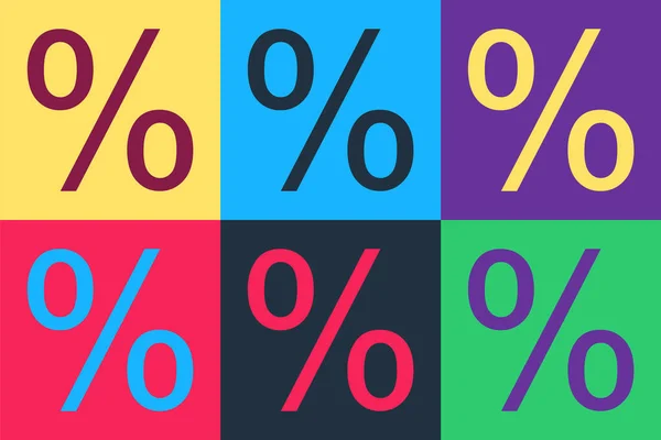 Pop Art Porcentaje Símbolo Icono Descuento Aislado Fondo Color Porcentaje — Vector de stock