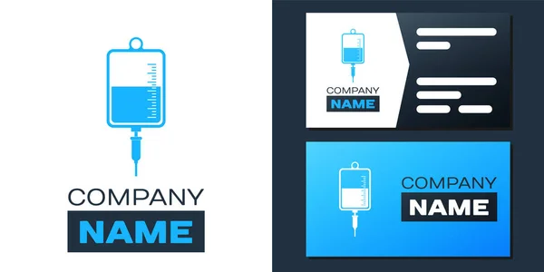 Logotype IV çanta ikonu beyaz arkaplanda izole edildi. Kan torbası ikonu. Kan bağışı konsepti. Tedavi ve terapi kavramı, kemoterapi. Logo tasarım şablonu elemanı. Vektör.