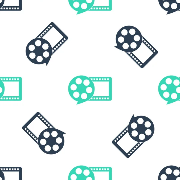 Green Film Reel Play Video Movie Icon Isoliert Nahtlose Muster — Stockvektor