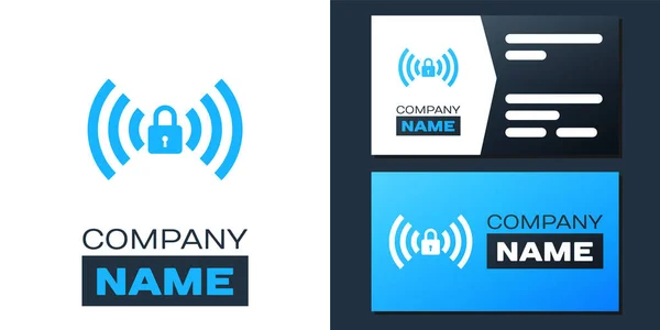 Logotipo Ícone Sinal Bloqueado Wifi Isolado Fundo Branco Senha Símbolo — Vetor de Stock