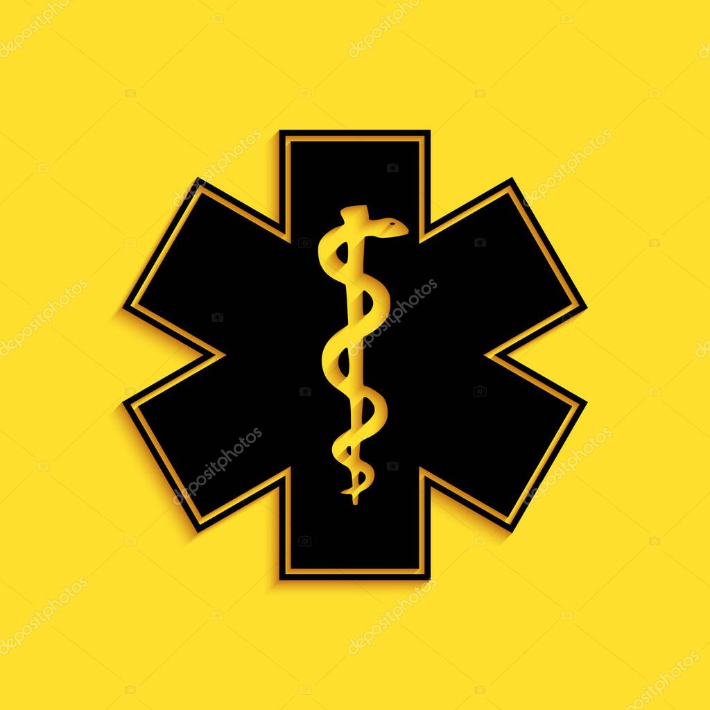 Símbolo Médico Negro Del Icono Emergencia Estrella Vida Aislado Sobre  Vector de stock por ©mingirov.gmail.com 446625828, image size:1024x1024