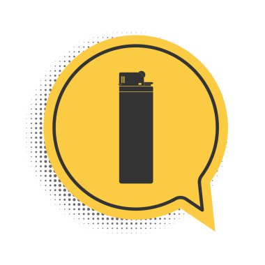 Siyah Işık simgesi beyaz arkaplanda izole edildi. Sarı konuşma balonu sembolü. Vektör.