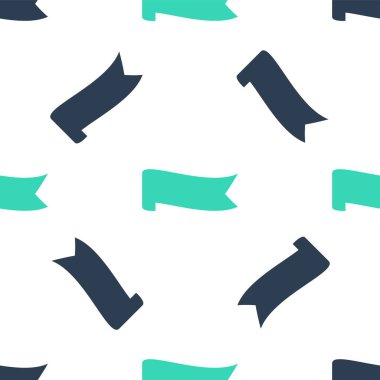 Yeşil Banner kurdele ikonu beyaz arkaplanda izole edilmiş kusursuz desen. Vektör.