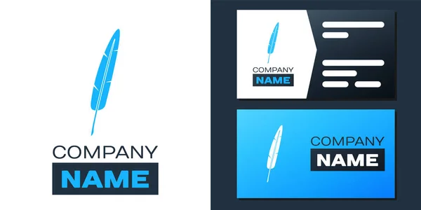 Logotype Icône Plume Stylo Isolé Sur Fond Blanc Modèle Conception — Image vectorielle