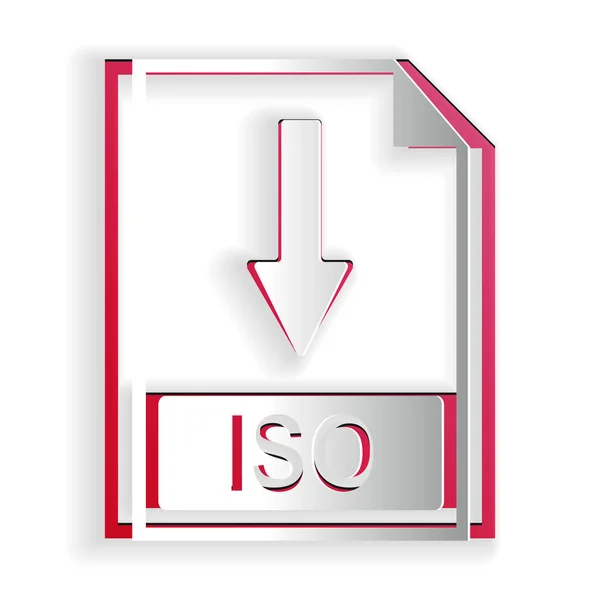 Icono Documento Iso Corte Papel Descargar Icono Botón Iso Aislado — Vector de stock