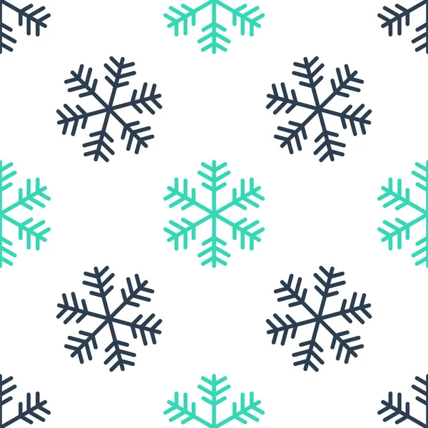 Green Snowflake Εικονίδιο Απομονωμένη Αδιάλειπτη Μοτίβο Λευκό Φόντο Διάνυσμα — Διανυσματικό Αρχείο