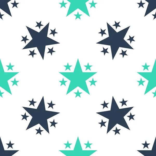 Иконка Зелёной Звезды Изолирована Бесшовным Рисунком Белом Фоне Любимый Лучший — стоковый вектор