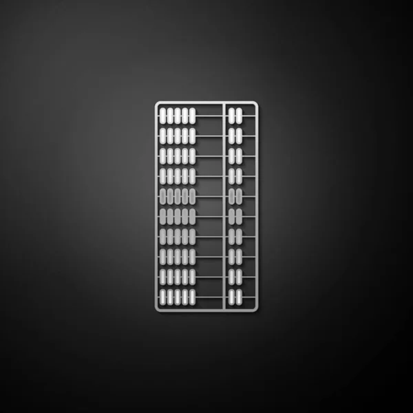 Silver Abacus Εικονίδιο Απομονώνονται Μαύρο Φόντο Παραδοσιακό Πλαίσιο Καταμέτρησης Πινακίδα — Διανυσματικό Αρχείο