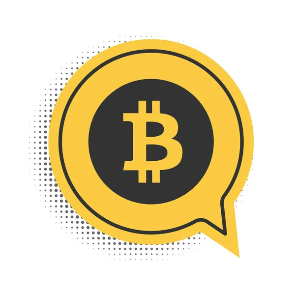 Svart Cryptocurrency Mynt Bitcoin Ikon Isolerad Vit Bakgrund Fysiskt Bitmynt — Stock vektor