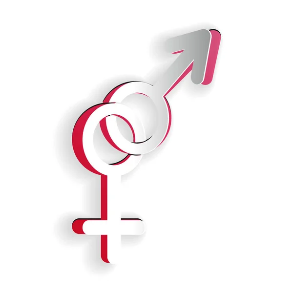 Papiergeschnittenes Gender Symbol Isoliert Auf Weißem Hintergrund Symbole Von Männern — Stockvektor
