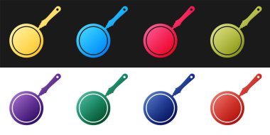 Tava simgesini siyah beyaz arkaplanda izole et. Vektör.