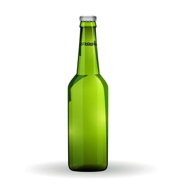 Glas Bier grüne Flasche auf weißem Hintergrund isoliert. — Stockvektor