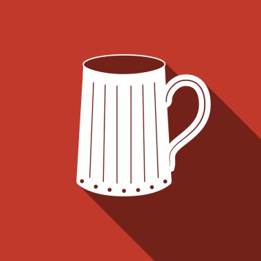 Uzun gölge ile ahşap bira kupa simgesi.